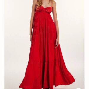 Free People Red Maxi Dress - gorgeous bustier top - size XS